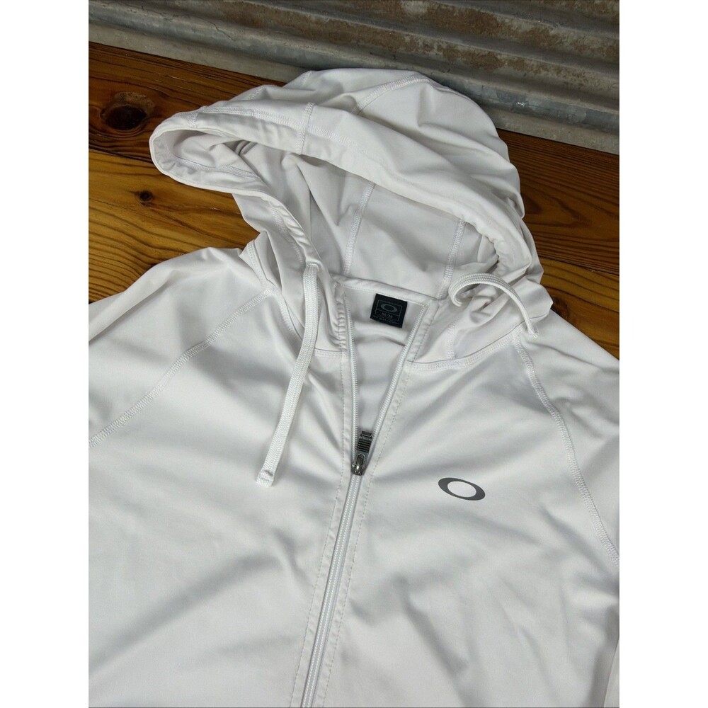 Oakley Hoodie Women’s M White Full Zip Athletic Thumb holes Running